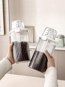 1pc Airtight Pet Food Storage Container, Large Capacity Transparent Cat/Dog Food Dispenser With Locking Lid, Moisture-Proof And Insect-Proof Kitchen Food Storage Box, Durable Transparent Pet Food Container For Dry Food And Treats - Clear - View 2