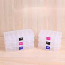 1 pieza Caja de almacenamiento con 5/6/10/15 compartimentos, plato de maquillaje, caja de almacenamiento para herramientas de pelo, caja dividida portátil con botón a presión, caja de almacenamiento de cosméticos de plástico, apta para cosméticos, horquillas, tocados, fiesta de revelación de género, perfecta para cumpleaños, bodas, fiestas, el regalo perfecto para colegas, amigos y familiares, de vuelta a la escuela