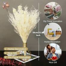 Ramo de hierba blanca preservada, manojo de hierba seca, relleno de jarrón, arreglo de flores secas, elaboración de coronas, escena de boda de otoño, decoración del hogar, decoraciones de Pascua (57,9 cm)