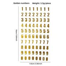 18pcs Mixed Gold & Silver Foil Letter & Number Stickers, Creative Decorative Stickers For DIY Planner/Notebook/Phone Case/Card Making - Multicolor - View 6