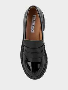 Brantano Mocasín plataforma chunky recubierto brillante - Negro - Ver 4