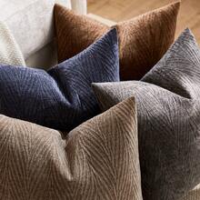 1 件深灰色（不含内衬）复古 3D 叶纹理抱枕套，复古简约农舍雪尼尔植物叶纹理柔软厚靠垫套，适合家庭、节日礼物、沙发、床、客厅、餐椅、汽车、装饰枕头，所有季节 - 深灰色 - 查看 7