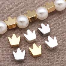 10pcs Real 18k Gold Plated Brass Beads Heart Spacer Beads Metal Star Moon Crown Charm Long-Lasting Loose Beads For DIY Necklace Bracelet Earring Wedding Jewelry Making Findings - Multicolor - View 4