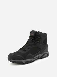 Botas de senderismo para hombre, para exteriores, de media caña, impermeables - Negro - Ver 2