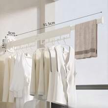 1 pièce Étendoir à vêtements pliable avec tige rétractable, fil à linge rétractable invisible monté au mur pour balcon, buanderie, salle de bain, patio, appartement, dortoir, étagère à vêtements super robuste et extensible