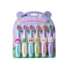 8 pièces Brosse à dents pour enfants à motif animal, soies souples pour la protection des gencives, convient aux nourrissons et aux tout-petits, décorations interchangeables de têtes d'animaux