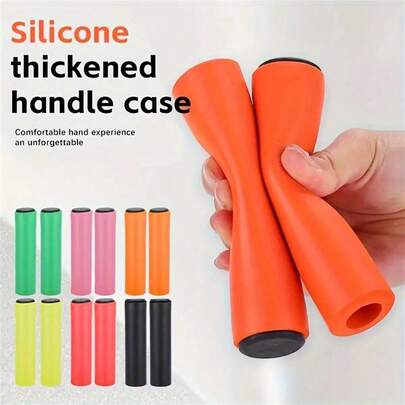 1pc Soft Silicone Bicycle Handlebar Grip - Comfortable, Non-Slip, Thick Design, Suitable For Mountain Bike And Road Bike, Available In Black And More Colors, Bicycle Accessory