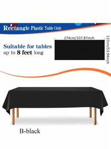 1pc Premium Disposable Plastic Tablecloth (137x274cm) - Waterproof Rectangle Party Table Cover For Wedding, Birthday, Holiday Decorations - Wrinkle & Spill-Resistant, Decorative Easy Cleanup
