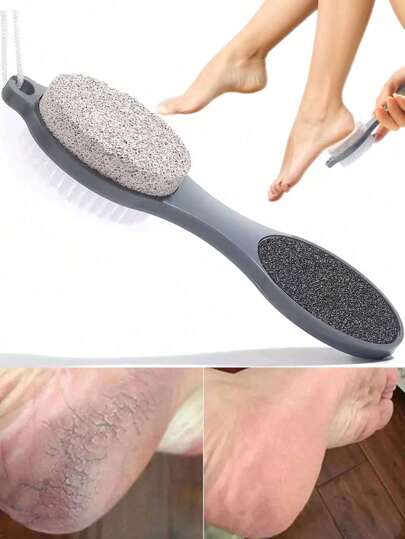 1PC 4-In-1 Multifunctional Foot Skin File Heel Exfoliation Callus Removal Foot Rubbing Board Hand And Foot Care Tool With Foot Brush, Pumice Stone, Foot File And Sandpaper Suitable For Home Foot Care