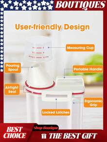 Contenedores de almacenamiento para cereales, dispensador de arroz, contenedor de cereales, contenedor de harina, contenedor de almacenamiento de harina, contenedor de arroz, dispensador de contenedor de granos, contenedores de almacenamiento de harina y azúcar, dispensadores de contenedores de cereales, almacenamiento de arroz, contenedor de almacenamiento de arroz, contenedor de almacenamiento de alimento para perros, dispensador de cereales, contenedores de almacenamiento de alimento para mascotas, contenedor de alimento para perros, contenedor de alimento para mascotas, contenedor de almacenamiento hermético de alimento para perros, contenedor de almacenamiento de semillas de ave, contenedor de alimento para gatos, contenedor de alimento para perros, contenedor de almacenamiento de arroz, recipiente de almacenamiento de alimentos de plástico para despensa de cocina con taza, pequeño contenedor de alimentos para mascotas perros y gatos con dispensador - Rojo - Ver 3