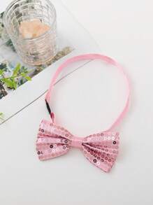 1pc Men's Fashionable Solid Color Sequins Formal Bow Tie, Suitable For Business, Student Events, Stage Performance, Hosting, Party, Graduation Photo Accessory