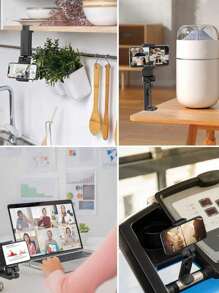 Simple Multifunctional 360° Rotating Cell Phone Holder, Lightweight And Portable, Easy To Install, Car Cell Phone Holder Dashboard Mirror Car Navigation Bracket, Universal Plane Journey Cell Phone Support Bracket, Car Car, Travel Vacation, Air Travel Essential Cell Phone Holder, Multifunctional Multi-Scenario Use, Office Use, Use At Home, Desktop Use, Car Use, Journey Use Perfect Holiday Gift, Perfect Mother's Day Gift