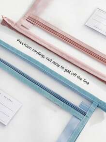 2-Layer Subject Organizer Bag, A4 Size Transparent Mesh Zipper File Folder Bag, Suitable For Elementary, Middle, High School Students, Large Capacity For Textbooks, Notebooks, Assignments, Upgraded Craftsmanship, Zipper Style Randomly Sent, Sewing Thread Color May Vary Slightly But Quality Is The Same, Won't Affect Usage