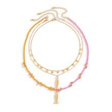 Holiday Seashell, Starfish & Small Fish Beaded Necklace - 3 Pack - View 5