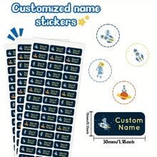 Customized Name Stickers - Durable PVC, Glossy Finish - Ideal For Water Bottles, Gifts, And Document Organization - Back-To-School Essentials, Personalized Desk & Office Supplies, Customizable Name Tags | Space Theme Design | Glossy Finish Stickers, Name Tags For Water Bottles