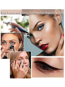 1pc Silicone Eyeliner Brush Set, Easy Grip Comfortable Handle With Finger Stabilizer And Soft, Flexible Tip, Reusable Eyeliner Applicator. Suitable For Stage Makeup, Bridal Styling Or Casual Weekend, Any Occasion Eye Makeup