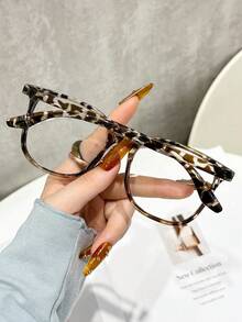 1/3 Pairs Leopard Print Casual PC(Polycarbonate) Unisex Transparent Glasses, Cute & Versatile For Daily, Office, School Use, All Season - Multicolor - View 5