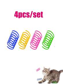 Pet Toys - 2.5cm Colorful Plastic Spring Cat Toys, Interactive Pet Slouchy Cat Toys, Small Cat Jump Toys, Indoor Spring Toys, Multi-Color