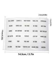 1 pièce Étiquette transparente de bouteille/sac portable de voyage pour crèmes, BB et stickers d'identification de boîtes de gel douche, de shampooing, de crème pour le visage, étanches et anti-salissures.