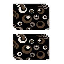 1pc/4pcs/6pcs Daily Decorative Placemat, Black And White Geometric Linen Placemats, Dirt-Resistant Mats, Suitable For Home, Dining Room And Restaurant, Tabletop Decor, Home Goods