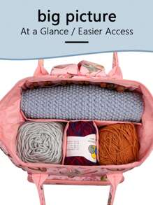 1pc New Diy Wool Crochet Hook Knitting Tool Storage Bag, Living Supplies Miscellaneous Storage, Women Men's Backpack Outdoor Travel Oversized Capacity Portable Shoulder Bag, Suitable For Long And Short Distance Travel Use, A Large Number Of Items To Carry, Holiday Gifts