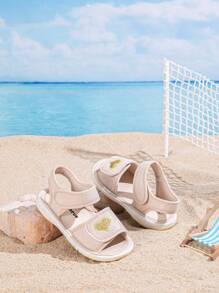 GENGASUN 1 pieza Sandalias informales de unicolor de lona para niñas pequeñas, zapatos de moda casuales de verano