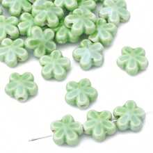 10 pezzi Perle in ceramica a forma di fiore da 12 mm per realizzare gioielli fai-da-te - Perle decorative multicolore vibranti per collane, braccialetti e accessori, forniture per hobby, perle con finitura lucida, perle vibranti, perle per la creazione di gioielli