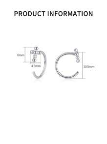 1 pièce Clou de nombril en argent sterling S925 avec une croix, de style simple et de luxe. Le meilleur cadeau pour la petite amie, la mère, les sœurs