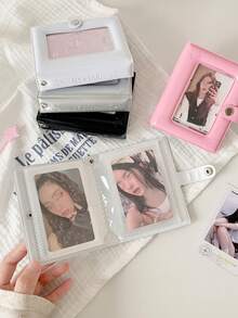 40-Pocket 3-Inch Mini Photo Card Holder Album, Hollow Heart Design Cartoon Photocards Collection Book For Kpop Fan , Back To School Gifts - Multicolor - View 8