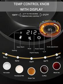 Bouilloire à col de cygne électrique, contrôle de température ±1 °C, pour le café et le thé filtrés, intérieur en acier inoxydable 304, bouilloires électriques à chauffage rapide pour faire bouillir l'eau