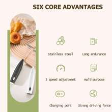 Feizsmile Espumador de leche eléctrico portátil recargable por USB con varillas de acero inoxidable, fabricador de espuma ajustable a 3 velocidades para café, latte, capuchino, chocolate caliente, matcha, huevo