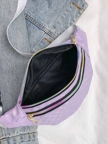 Cross-Border 2025 New Waist Bag Multifunctional Messenger Bag Fashion Laser Waist Bag Waterproof Sports Waist Bag Mobile Phone Bag - Purple - View 10