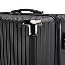 3-Piece Travel Suitcase Set, Family Travel Suitcase, Trolleys, Hard-Shell Luggage Set, 20" / 24" / 28", ABS, Black - Black - View 8