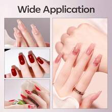 GLOZ Transparent Nail Polish, For Strengthening, Extending, Base Coat, Bottle, Removable UV/LED Gel Nail Extension Glue - Clear - View 4