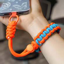Adjustable Phone Lanyard Braided Keychain Wristband Short Wrist Strap Phone Case Pendant Charm Bracelet Simple Thickened Dopamine Color Block CCD Keychain Camera Strap Phone Anti-Lost Strap For Women And Men Gifts For Mother, Family, Friends, Birthday, Holiday Phone Charm, Phone Chain