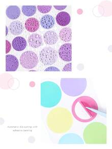 Dot Party Stickers Set, 6pcs-Pack Removable And Self-Adhesive Round Tags In 4 Colors For DIY, Notebook, Dairy And Office School Students - Multicolor - View 5