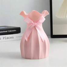 1pc Plastic Flower Vase, Shock-Resistant Vase, Creative And Simple Home Decoration (Random Color Bowknot), Suitable For Desktop Floral Arrangement,Home Decor,Flower Vase,Centerpiece,Table Decor Gifts Birthday Graduation