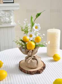 1PC Artificial Lemon Tree Real Mini Suitable For Home Kitchen Balcony Office Living Room Dining Table Decoration