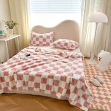 1 pieza Manta de franela a cuadros de colores, manta suave y gruesa adecuada para siesta de una sola persona, cubrir todo el Body en cama individual, cama doble, hombres, mujeres, gatos y mascotas, multiusos, manta de felpa cálida y suave a la piel, disponible en blanco, negro/blanco, amarillo/blanco, azul/blanco a cuadros