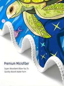 1 Pc Retro Printed Beach Towel, Versatile For Home, Swimming, Camping, Beach Vacation