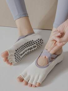 1/3 Pairs Women's Thin Yoga Pilates Toeless Socks - Breathable Polyester Pilates Exercise Socks With 5-Toe Design To Enhance Grip Strength, Fitness Sports Socks