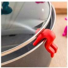 Little Man Spill-Proof Lid Lifter Soup Pot Kitchen Tools Lid Stand Silicone Heat Resistant Holder Keep The Lid Open Dration