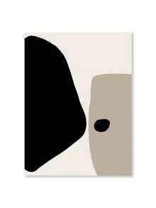 1pc Modern Minimalist Neutral Gallery Wall Art Black And Beige Abstract Art Canvas Painting Nordic Simple Bedroom Frameless Wall Art Holiday & Birthday Gift, Office Decoration Arranged Artwork Optional Frame ,Wall Art With Frame - Multicolor - View 14