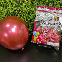 Metallic Latex Balloon Balloon 50 Units - Size 12 Different Colors - Magenta - View 4