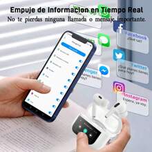 Auriculares con pantalla LCD inteligente, auriculares deportivos inalámbricos multifuncionales con micrófono incorporado, perfectos para actividades deportivas y de fitness.