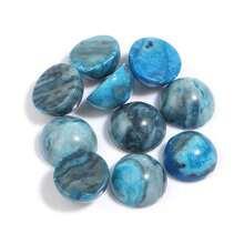 Set de 5 piezas / 10 piezas de cabujones de piedras preciosas redondas con patrón ondulado azul, de varios tamaños, con estilo vintage, aptos para hacer collares, anillos, pulseras, joyería y decoración DIY
