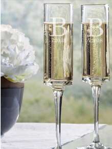 (Set Of 2) Personalized Champagne Flutes For Weddings, Engagements, And Anniversaries - Elegant UV Printed Mr. And Mrs. Toasting Glasses Set - Customizable Shapes, Styles, And Colors - Perfect Gift For Newlyweds, Bridal Showers, And Romantic Celebrations - Unique Keepsake For Toasting Love And Happiness - Ideal For Wedding Receptions, Engagement Parties, And Special Occasions - Celebrate Your Love Story With Style!