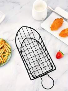 1 pieza Cesta de freír de acero inoxidable - Cesta multiusos para servir alimentos como aperitivos - Accesorio duradero de cocina para el hogar, restaurantes, tiendas de comida rápida, y suministros escolares