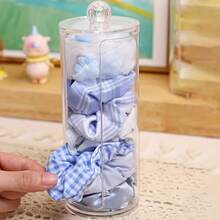 1pc Cylindrical Clear Elastic Hair Tie Holder, Plastic Hair Accessory Organizer - Clear - View 2