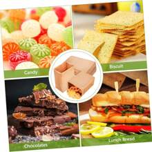 1 Set/100 Pcs Mini Kraft Paper Bags Durable Brown Paper Bags Small Cookie Party Gift Bags, Pastry Bread Paper Bags, Disposable Lunch Box Takeaway Packaging Kraft Paper, Nut Food Packaging Bags